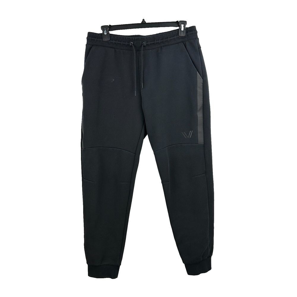 Peak Velocity Jogger Pants Mens Large Black Elastic Drawstring Waist Tapered Leg